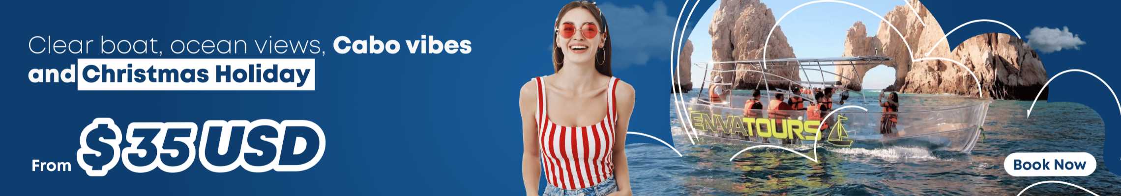 clear boat ride in cabo